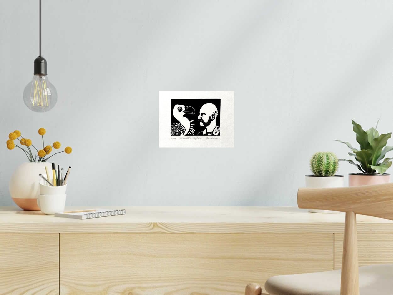 Edition d art COMPATIBILITE CAPILLAIRE de PHILIPPE ACHERMANN dans un intérieur – 24 × 18 cm