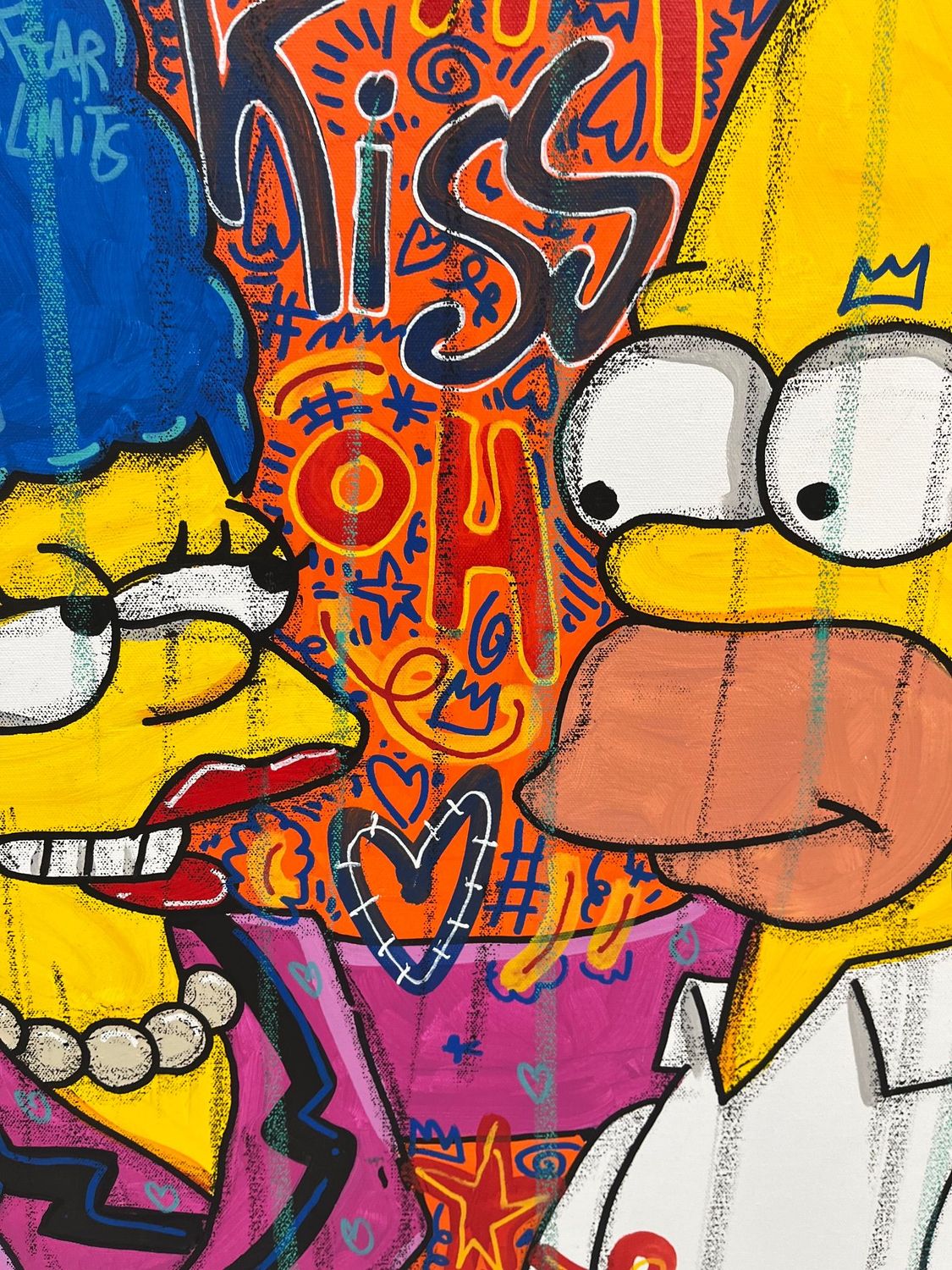 Tableau de RICO SAB a pour titre Enjoy Kiss style street pop art, street art dim : RICO SABprix:600