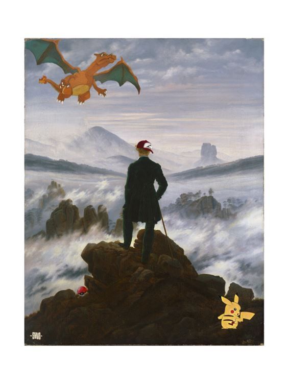 Estampe figuratif petit format blanc Pokemon Master – SHUZ – 30 × 40 cm