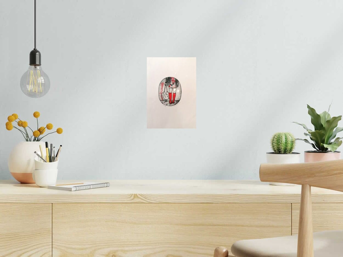 Estampe Mon hirondelle de NAVIEILLEVILLE dans un intérieur – 18 × 24 cm