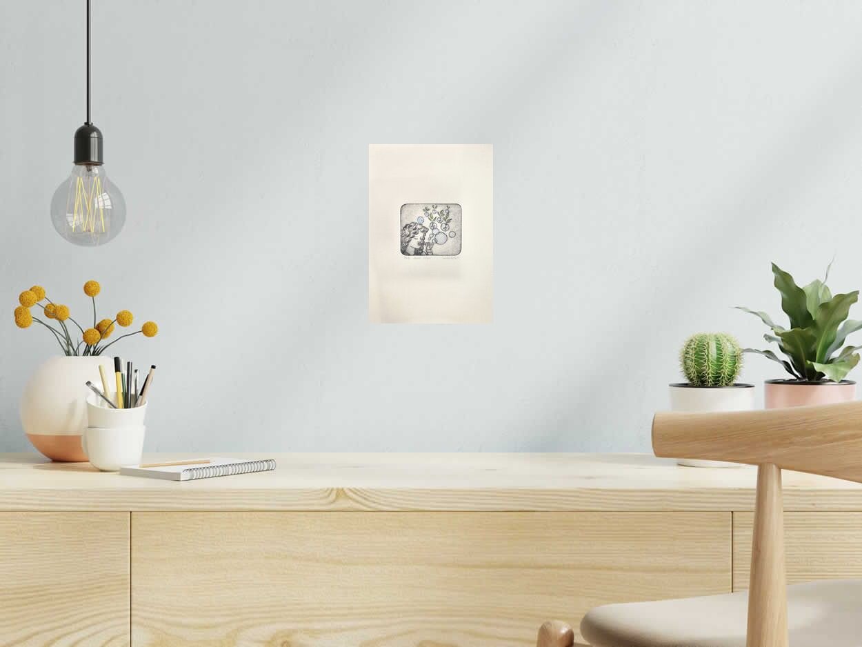 Estampe Semer l'espoir de NAVIEILLEVILLE dans un intérieur – 18 × 26 cm
