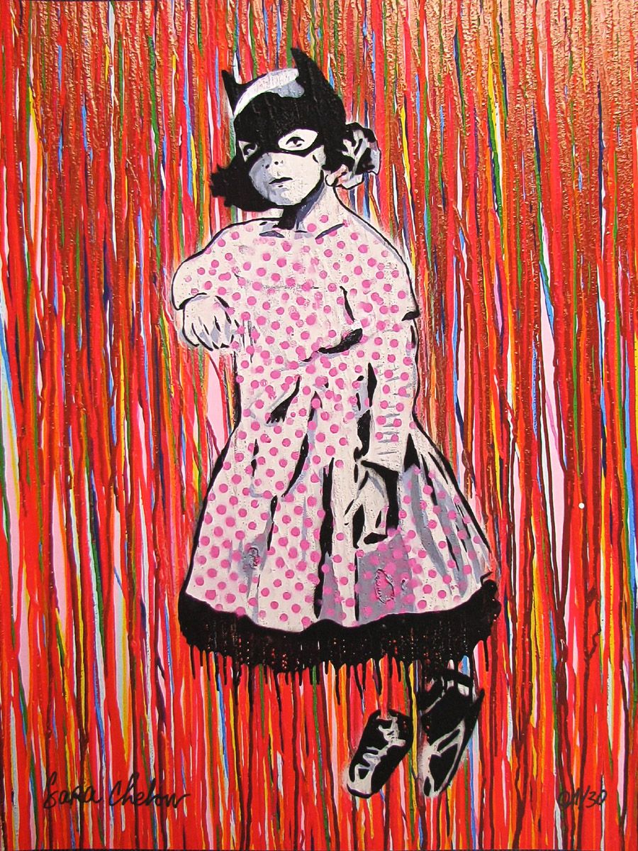Estampe figuratif petit format BATGIRL – SARA CHELOU – 40 × 30 cm