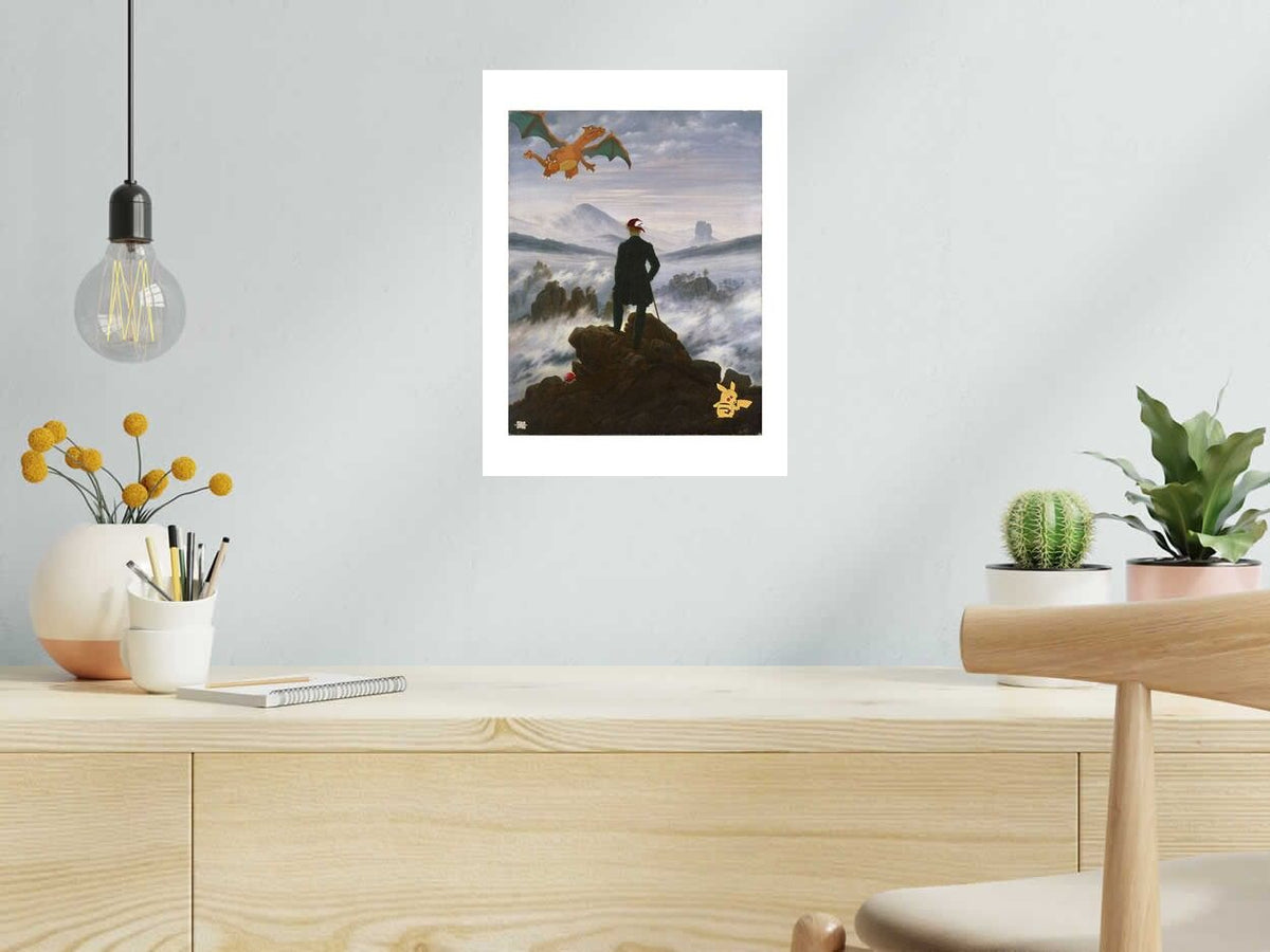 Estampe Pokemon Master de SHUZ dans un intérieur – 30 × 40 cm