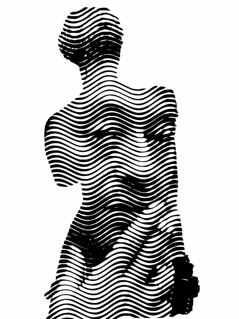 Estampe graphique petit format blanc et noir VENUS GAINSBOURG – WAWAPOD – 30 × 40 cm