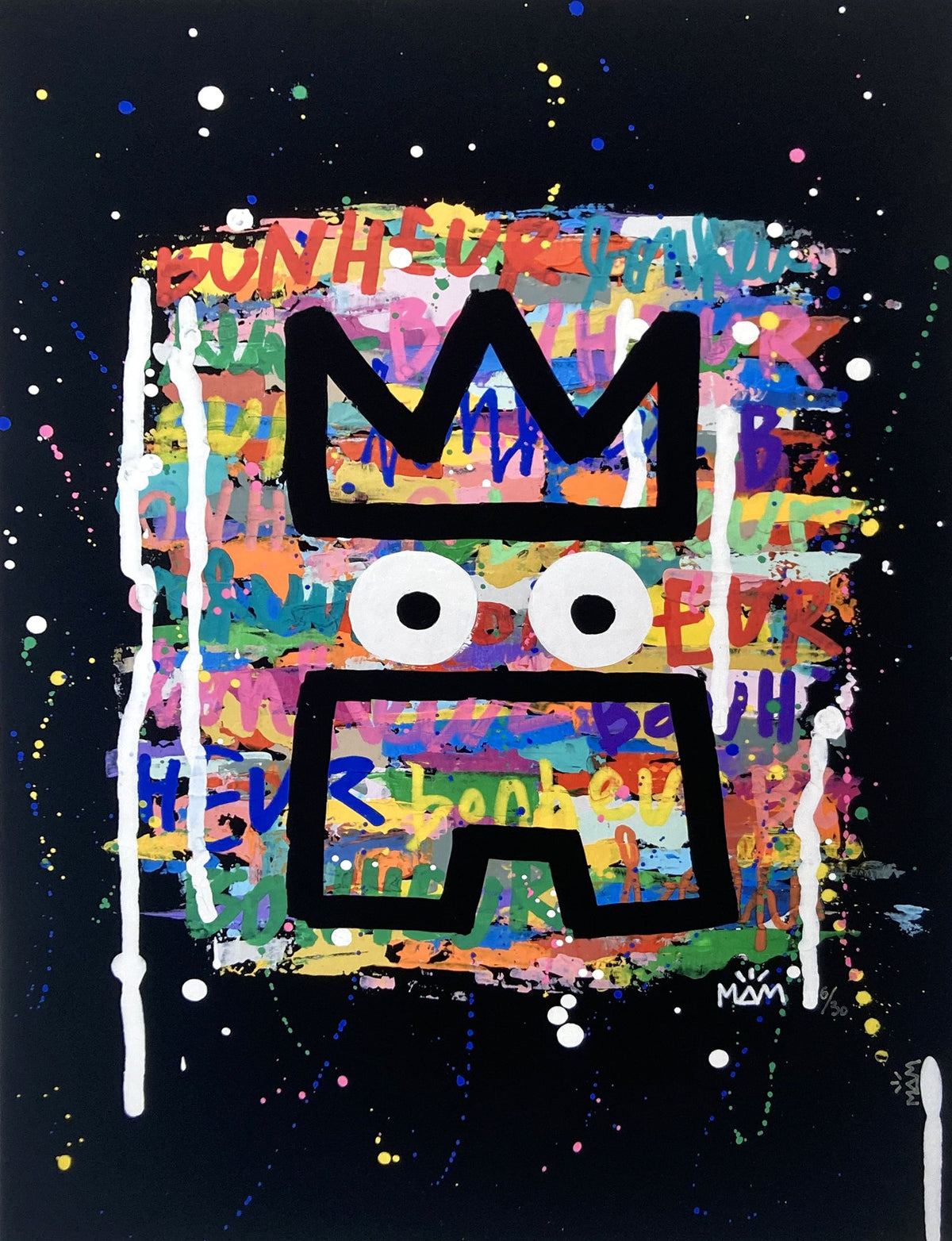 Estampe graphique petit format MAM POTE BONHEUR – MAM – 30 × 40 cm