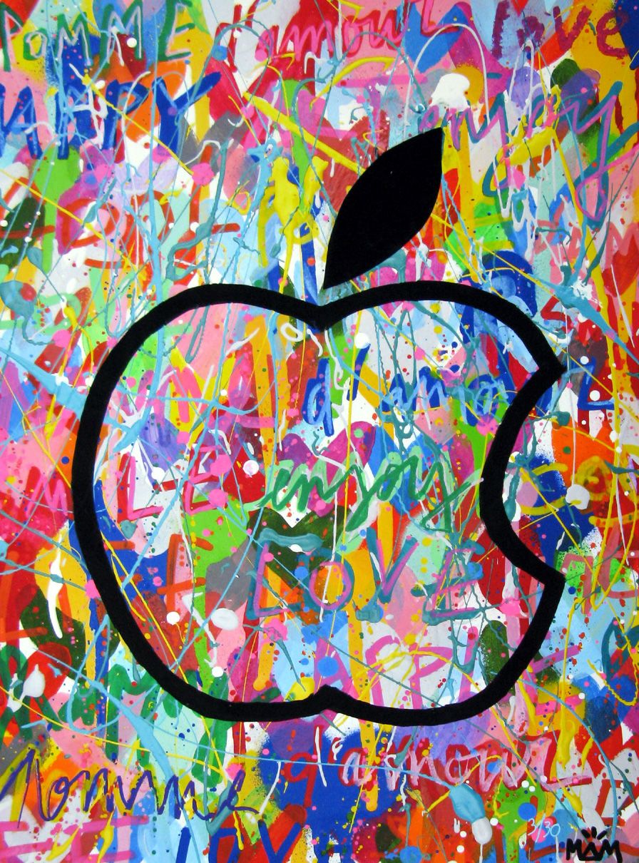 Estampe graphique petit format POMME D'AMOUR – MAM – 30 × 40 cm
