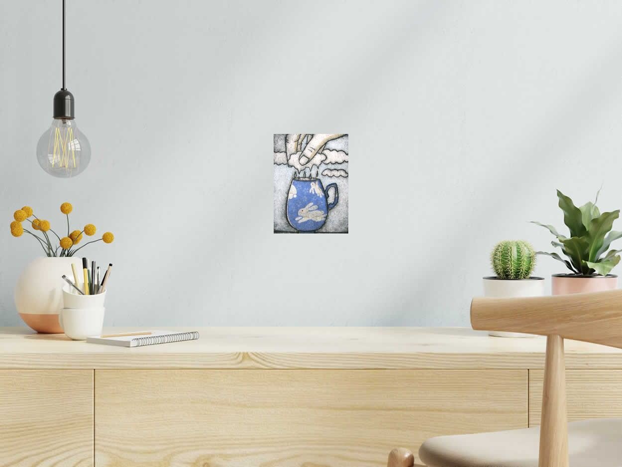 Estampe nuage de lait de NAVIEILLEVILLE dans un intérieur – 15 × 20 cm