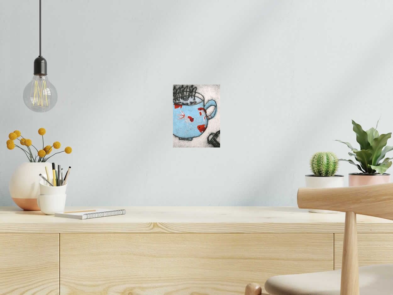 Estampe réunion de travail de NAVIEILLEVILLE dans un intérieur – 15 × 20 cm