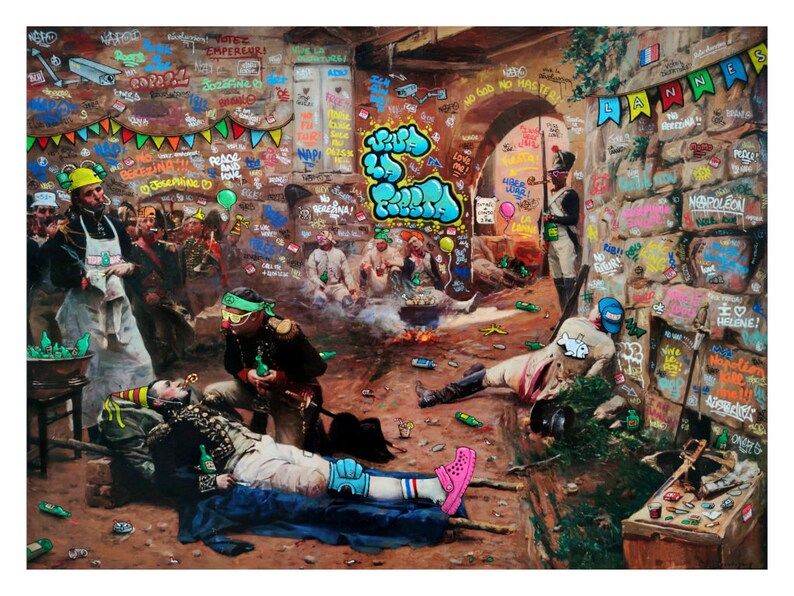 Estampe street art moyen format Une Fête Napoléonienne – BLACH – 45 × 60 cm
