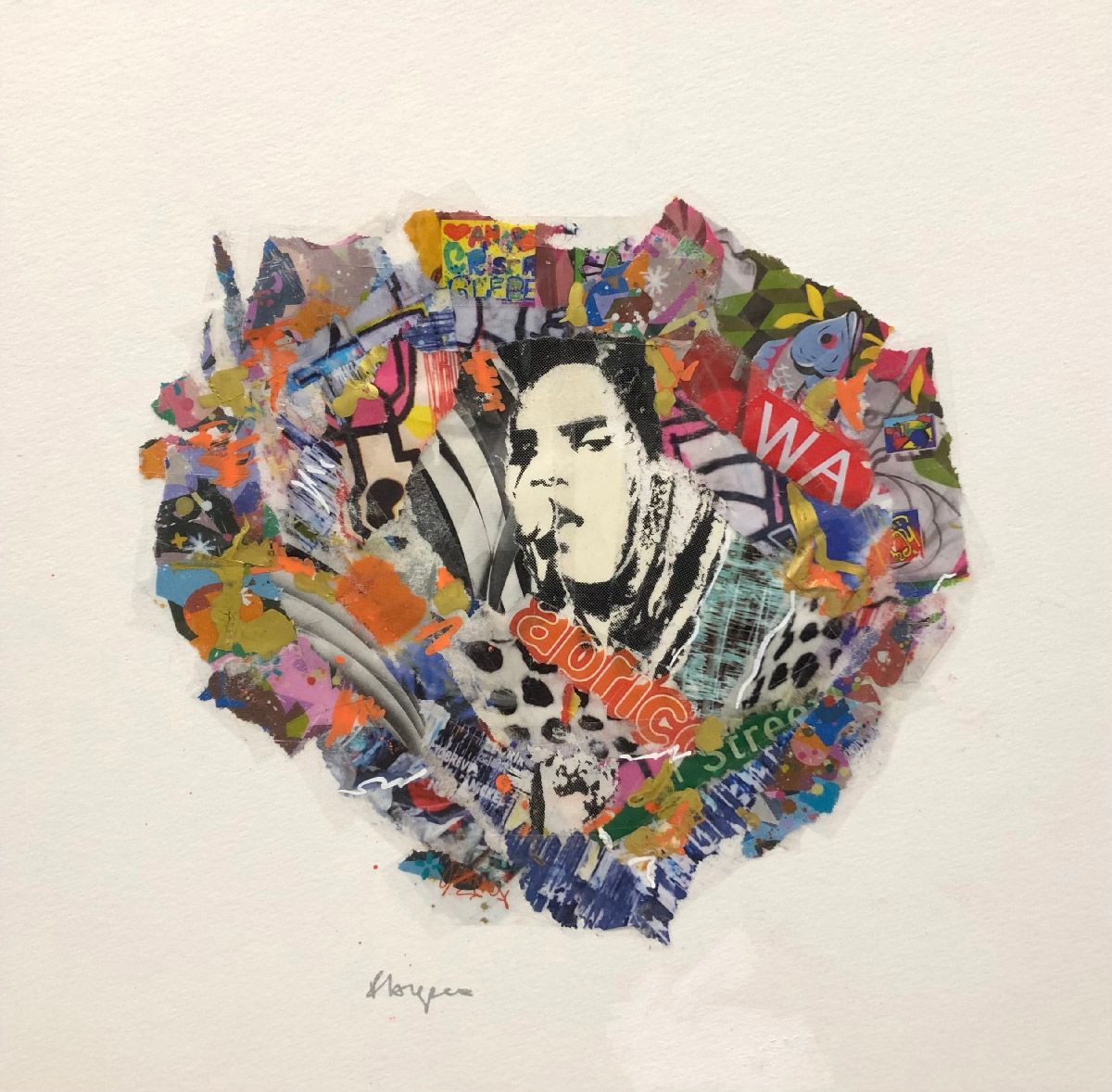 Estampe street art petit format Lenny.k – FLOREPEA – 24 × 24 cm