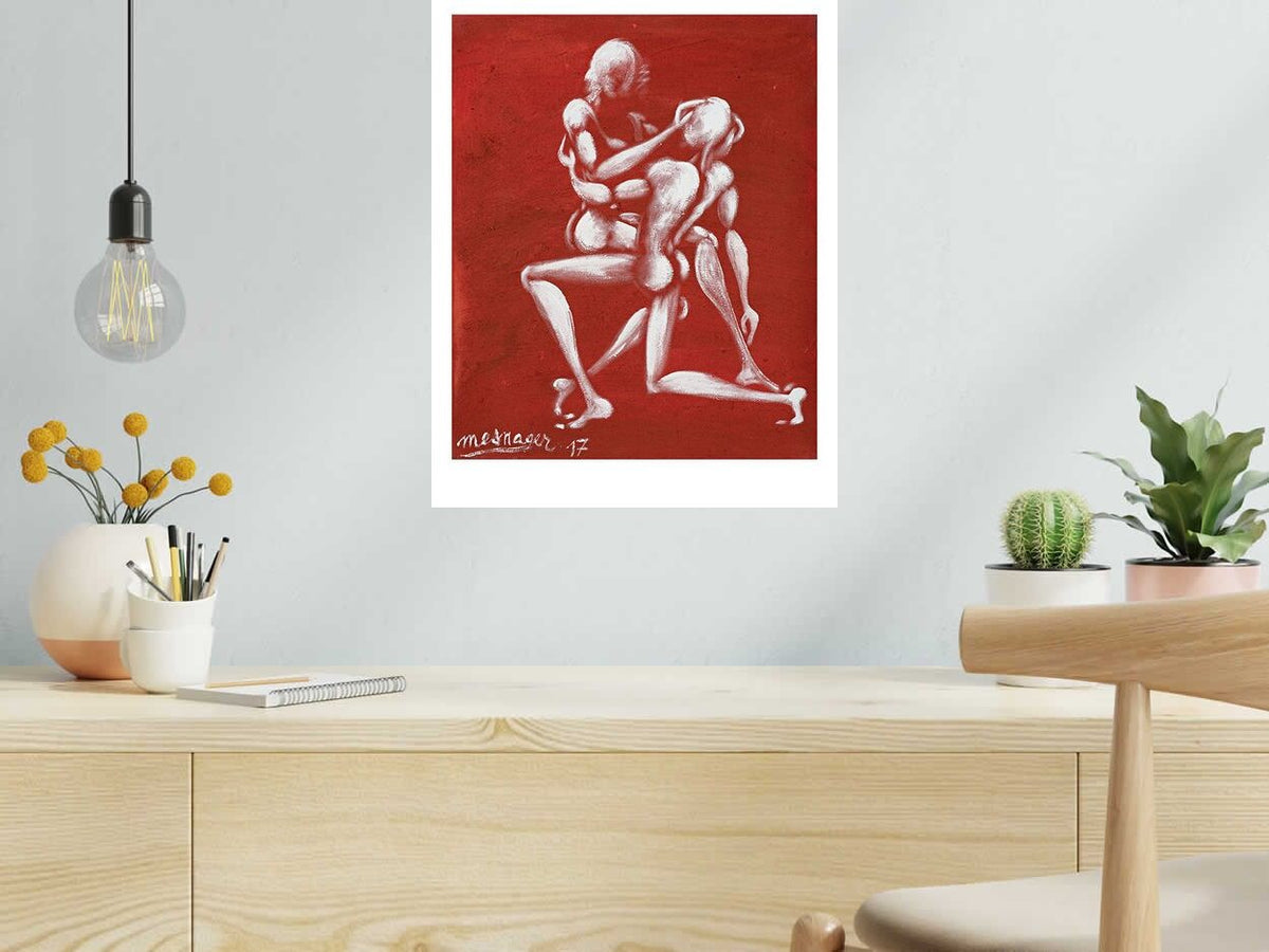 Estampe COUPLE de JEROME MESNAGER dans un intérieur – 40 × 50 cm