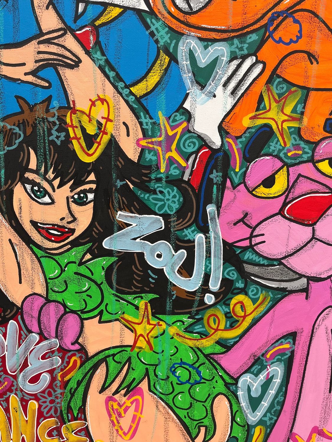 Tableau de RICO SAB a pour titre Good Vibes Only style street pop art, street art dim : RICO SABprix:950