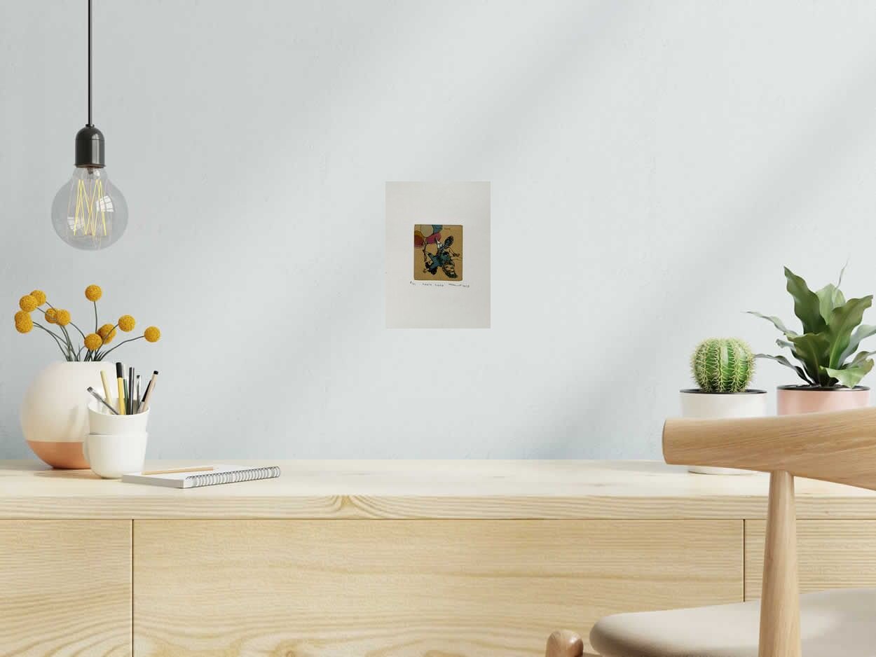Gravure hoola hoop de ATSUKO ISHII dans un intérieur – 15 × 21 cm