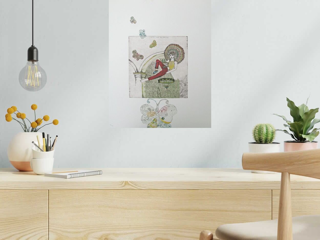 Gravure I WONDER WHERE THE STAR ARE de ATSUKO ISHII dans un intérieur – 40 × 50 cm