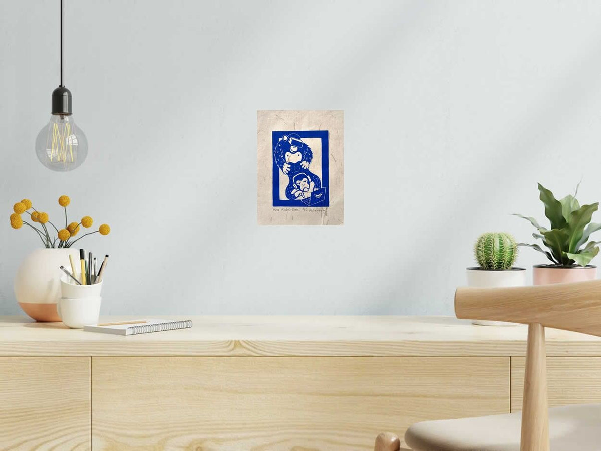 Gravure MODERN LOVE de PHILIPPE ACHERMANN dans un intérieur – 18 × 24 cm