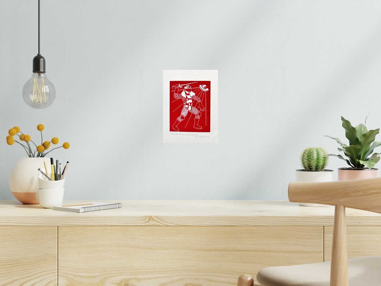 Gravure SAN KU KAI de PHILIPPE ACHERMANN dans un intérieur – 18 × 24 cm