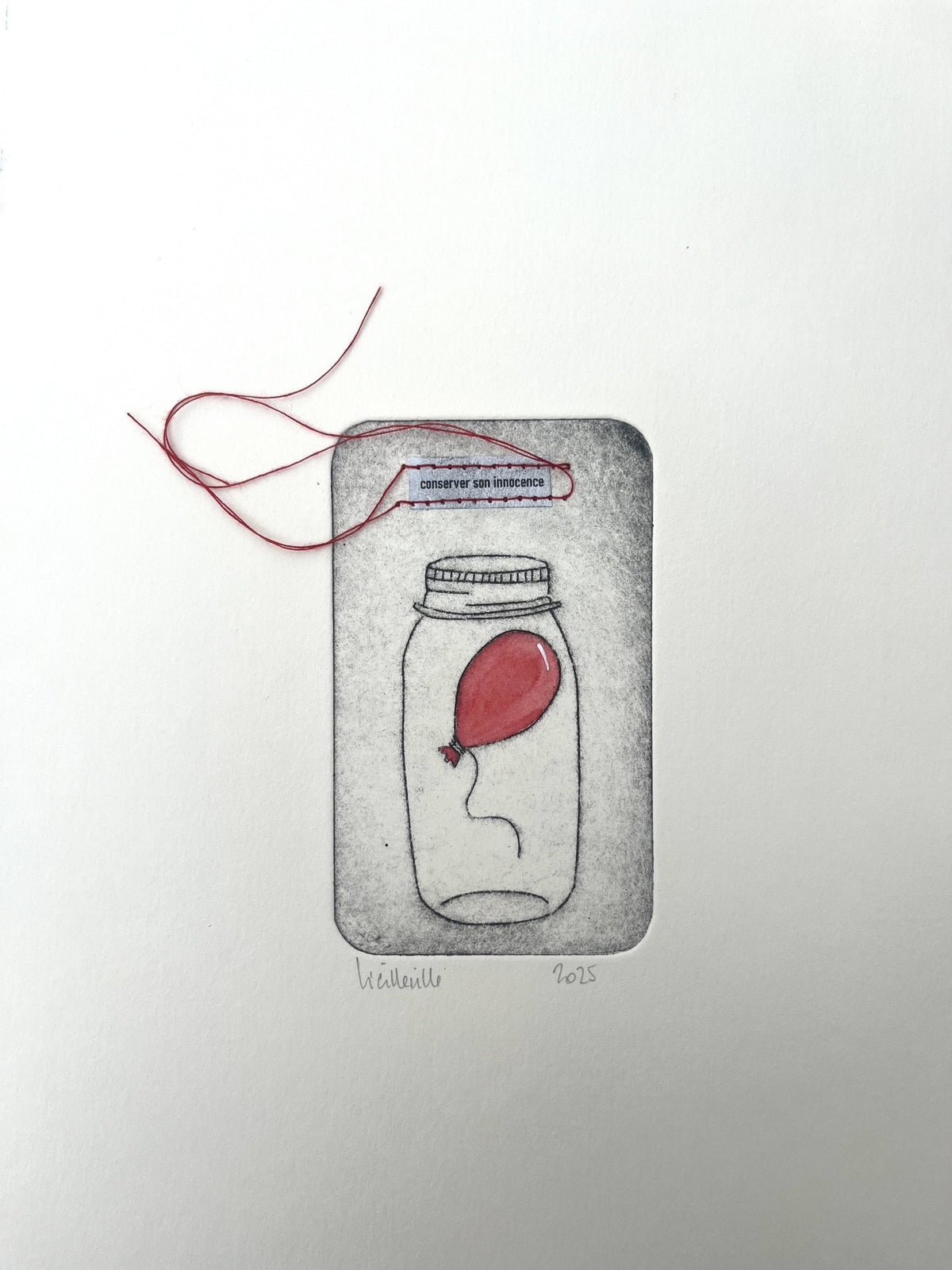 Gravure gravure petit format Conserver son innocence - 8/30 – NAVIEILLEVILLE – 27 × 18 cm