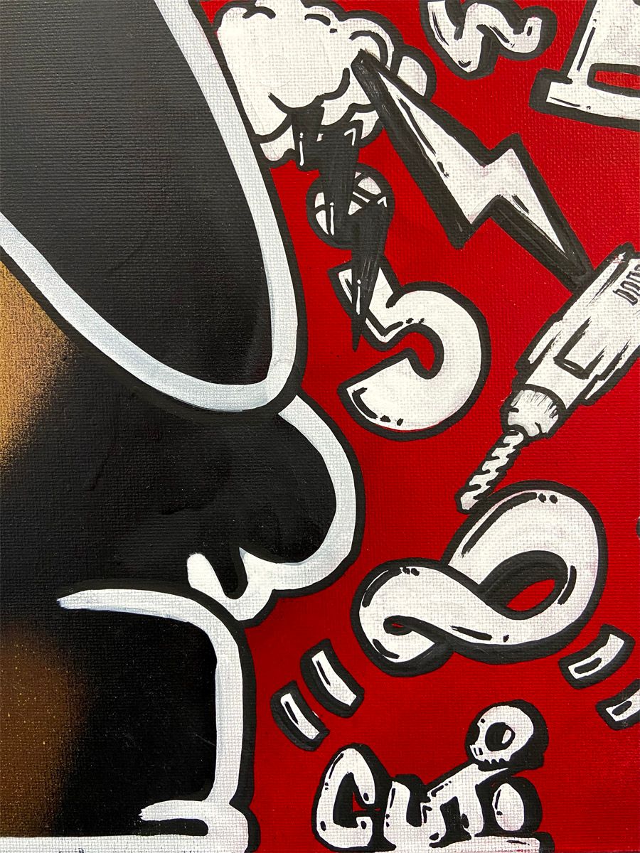 Tableau de GUTI a pour titre Grinch style street art dim : GUTIprix:250