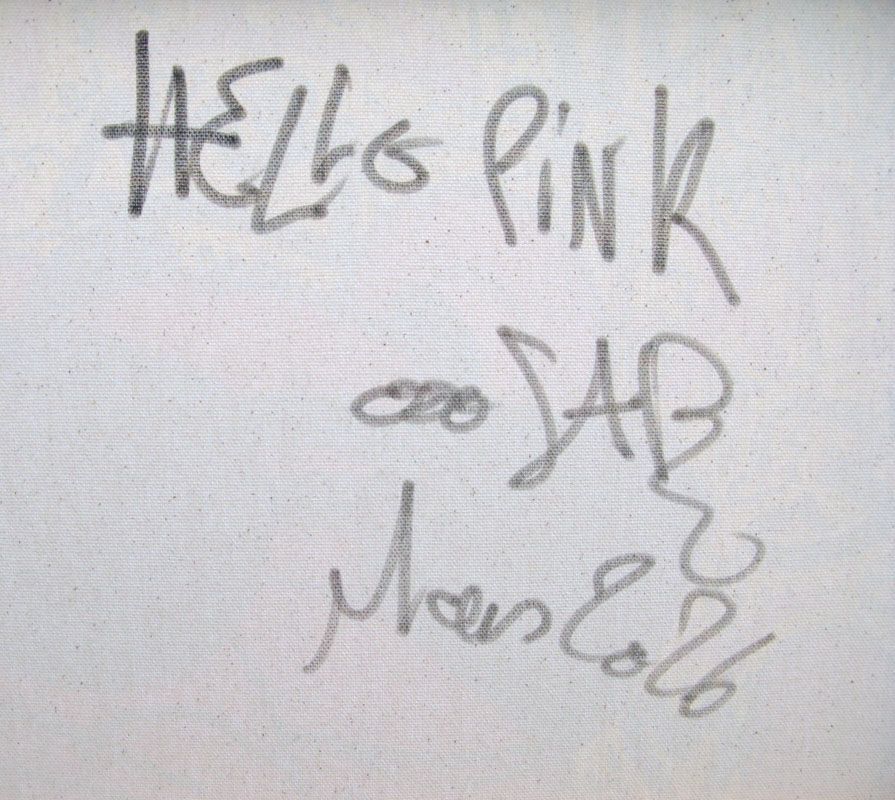 Tableau de RICO SAB a pour titre Hello Pink style street pop art, street art dim : RICO SABprix:290