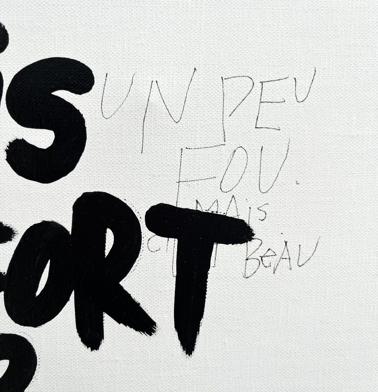 Tableau de L'OISEAU NOIR a pour titre Je vis trop fort style graphique dim : L'OISEAU NOIRprix:320