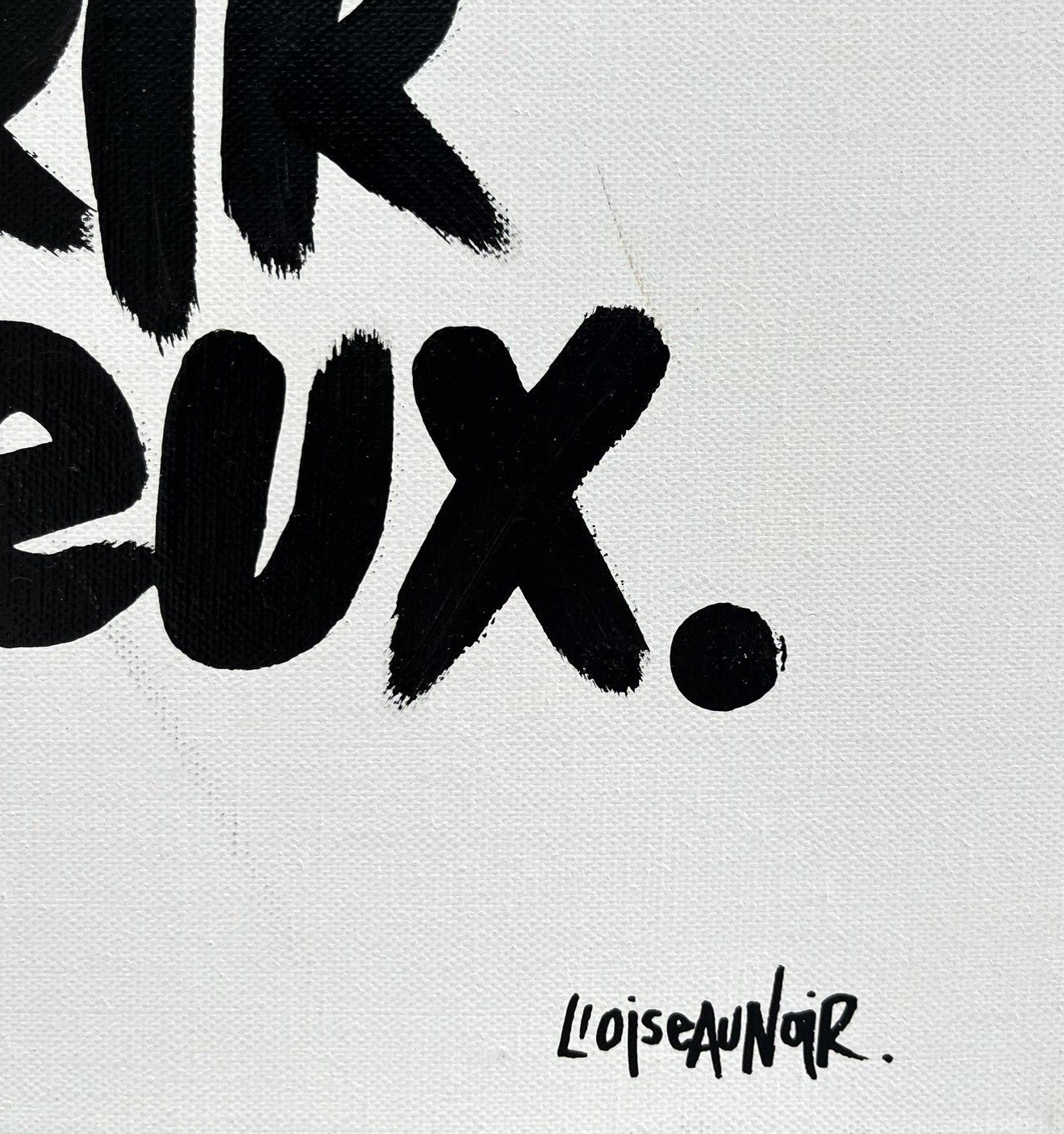 Tableau de L'OISEAU NOIR a pour titre Je vis trop fort style graphique dim : L'OISEAU NOIRprix:320