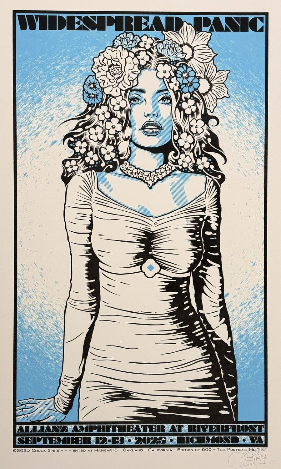Editions d'art de CHUCK SPERRY a pour titre JUNO, WIDSPREAD PANIC TEST BLEU ET BLANC style expo chuck dim : CHUCK SPERRYprix:600