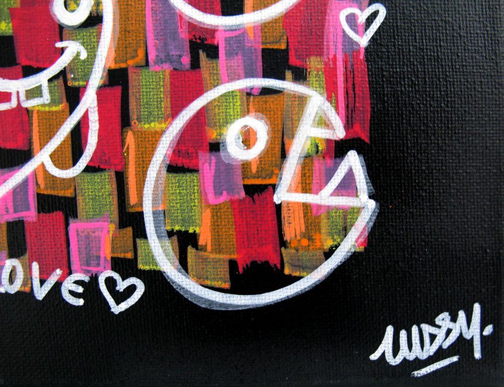 Tableau de LUSSY a pour titre kawaï graff style graffiti, street pop art dim : LUSSYprix:80