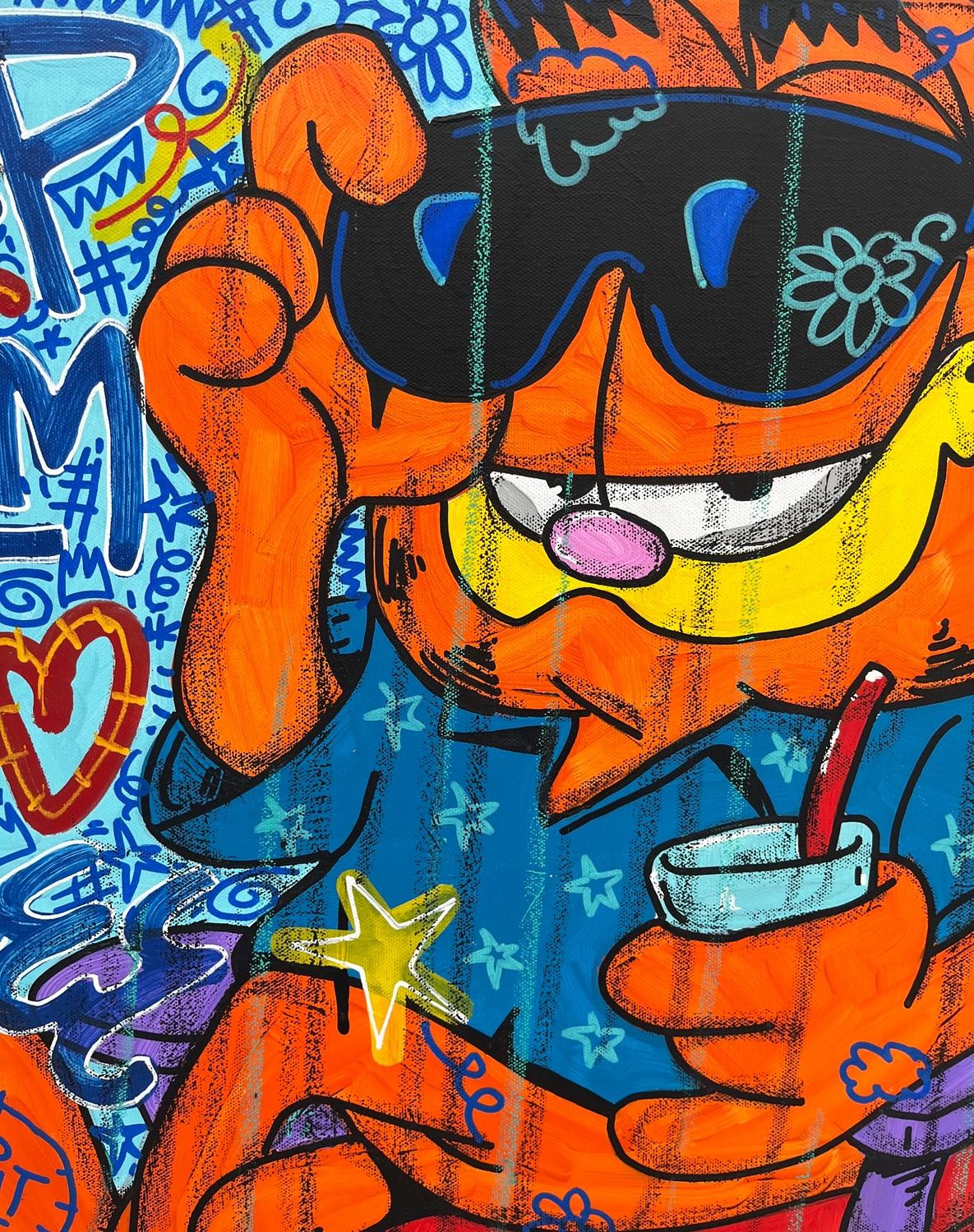 Tableau de RICO SAB a pour titre Keep Kalm, Be Free style street pop art, street art dim : RICO SABprix:250