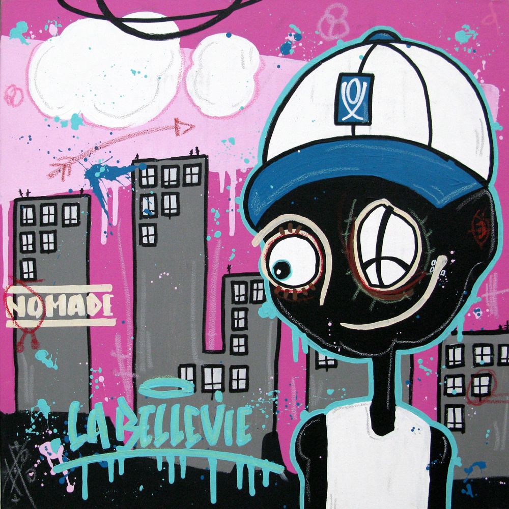 Tableau de DIDIER GOMEZ a pour titre La belle vie style street pop art dim : DIDIER GOMEZprix:350