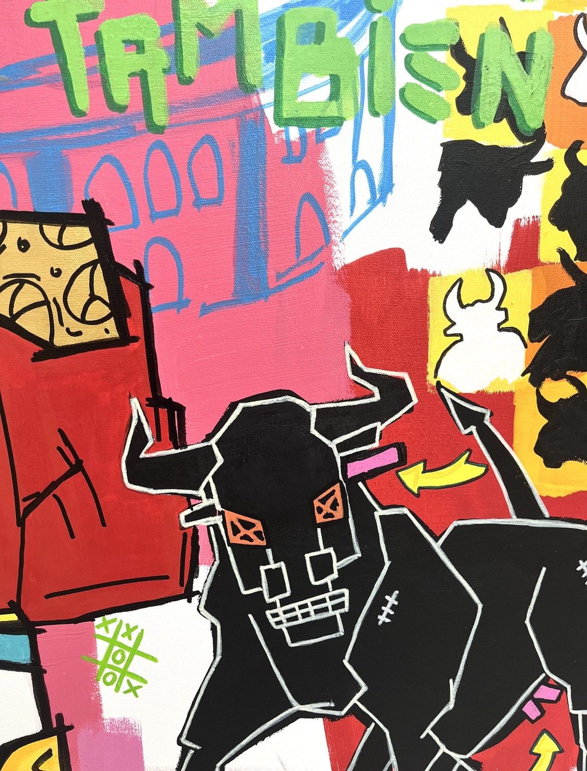 Tableau de Patrice ALMODOVAR a pour titre La muerta esta ahi style street pop art dim : Patrice ALMODOVARprix:2200