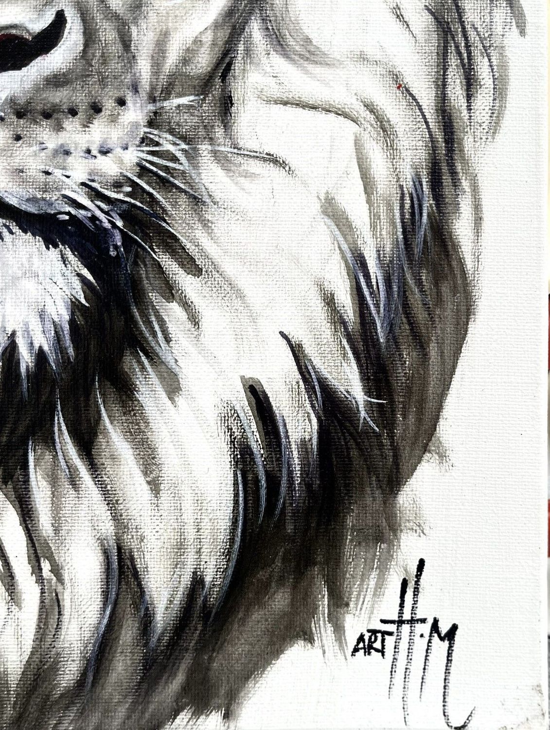 Tableau de ART HM a pour titre Lion style figuratif, graphique dim : ART HMprix:300