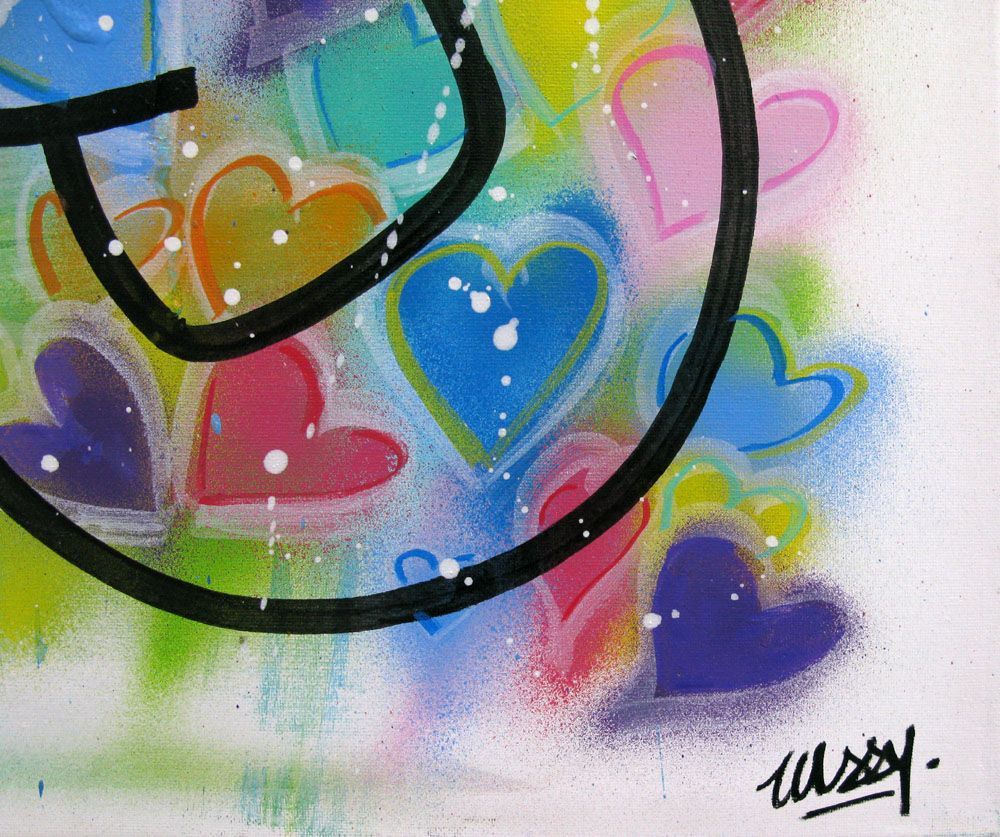 Tableau de LUSSY a pour titre lussy cat eyes style graffiti, street pop art dim : LUSSYprix:340