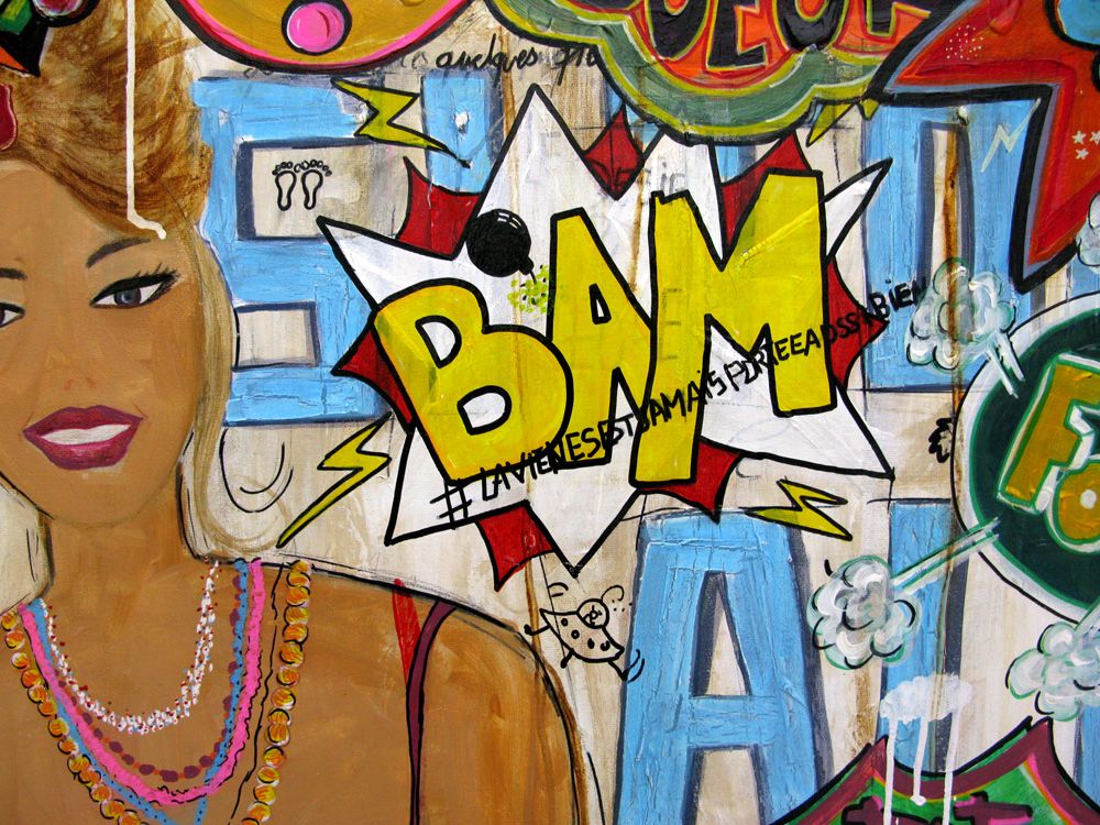Tableau de CACOU a pour titre Mademoiselle Pop style graphique dim : CACOUprix:850