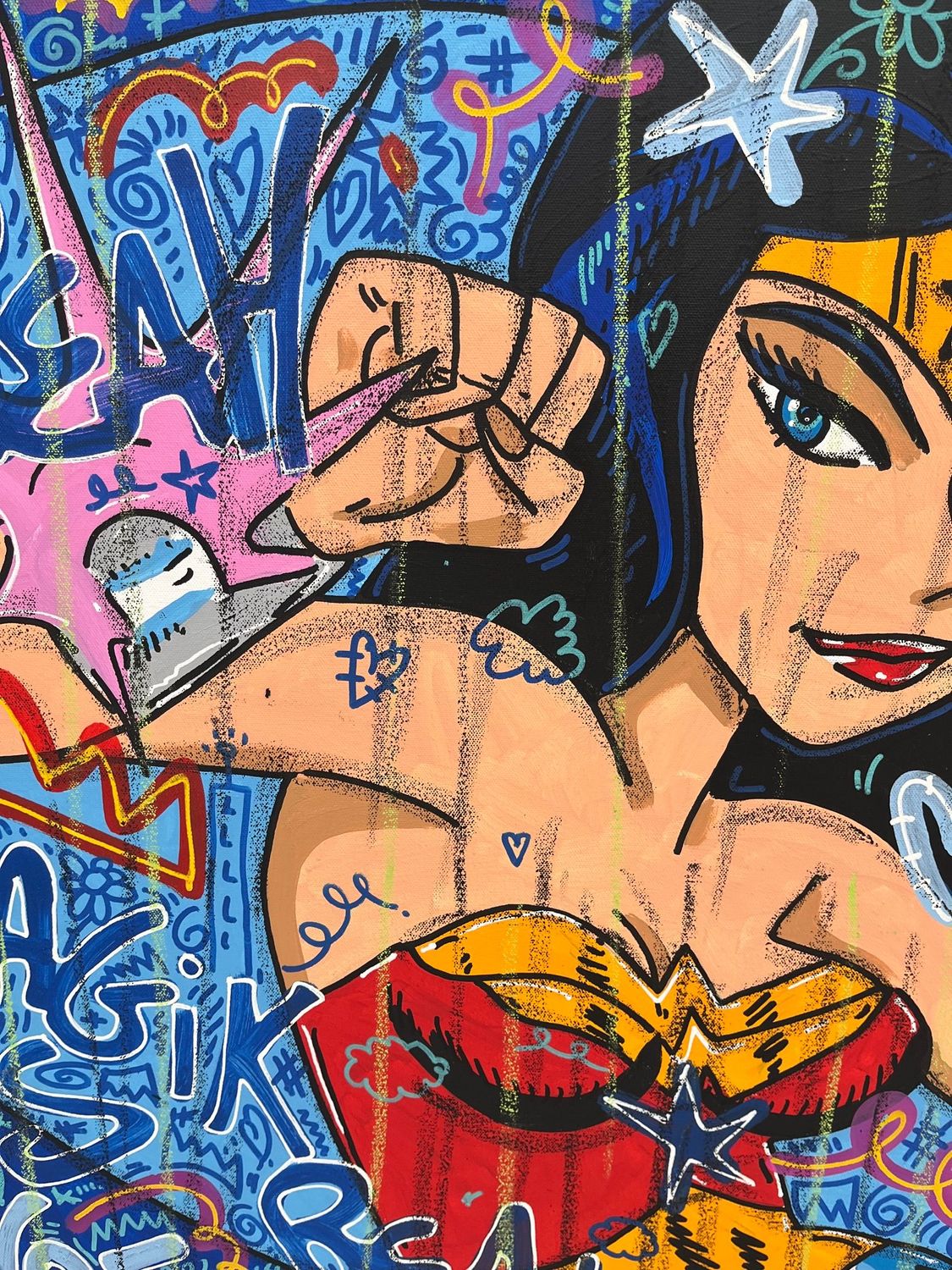 Tableau de RICO SAB a pour titre Magik is real style street pop art, street art dim : RICO SABprix:600