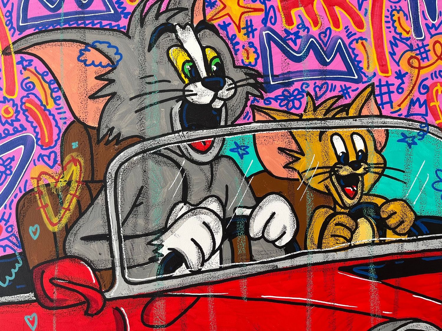 Tableau de RICO SAB a pour titre Makes You Happy style street pop art, street art dim : RICO SABprix:1350