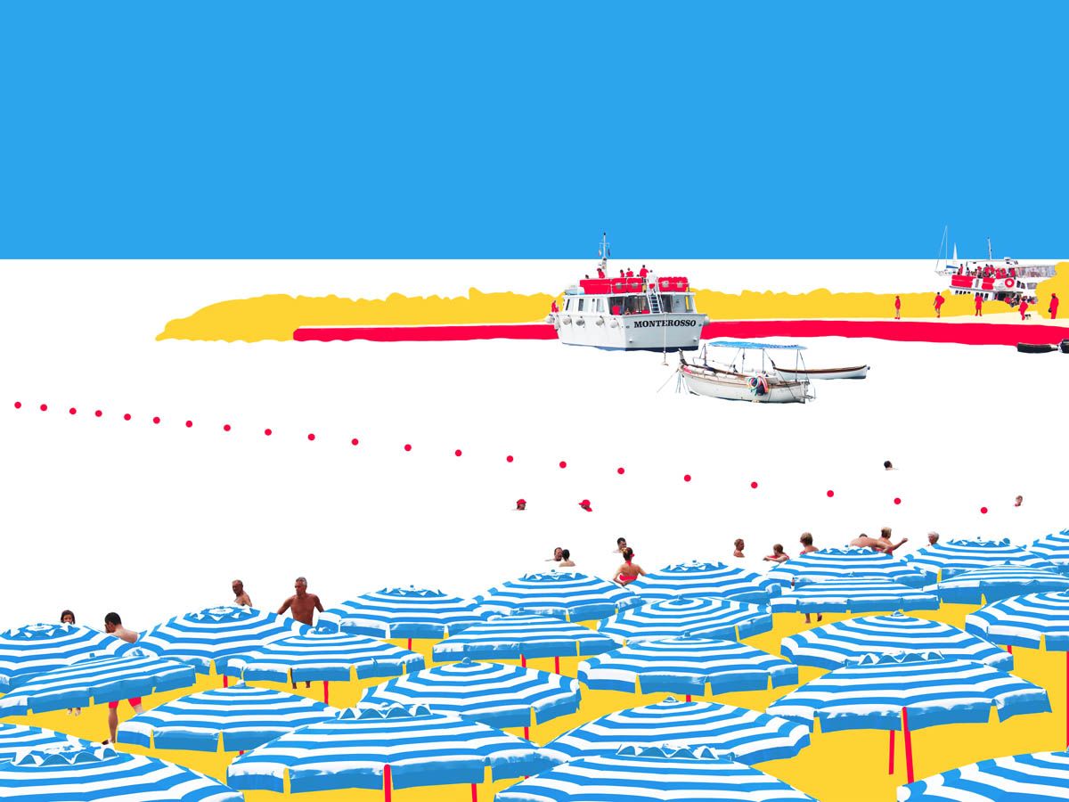 Editions d'art de GILLES INVERNIZZI a pour titre LE PORT DE MONTEROSSO style figuratif, graphique dim : GILLES INVERNIZZIprix:70