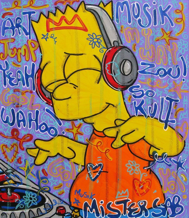Tableau de RICO SAB a pour titre Musik my way style street pop art, street art dim : RICO SABprix:290