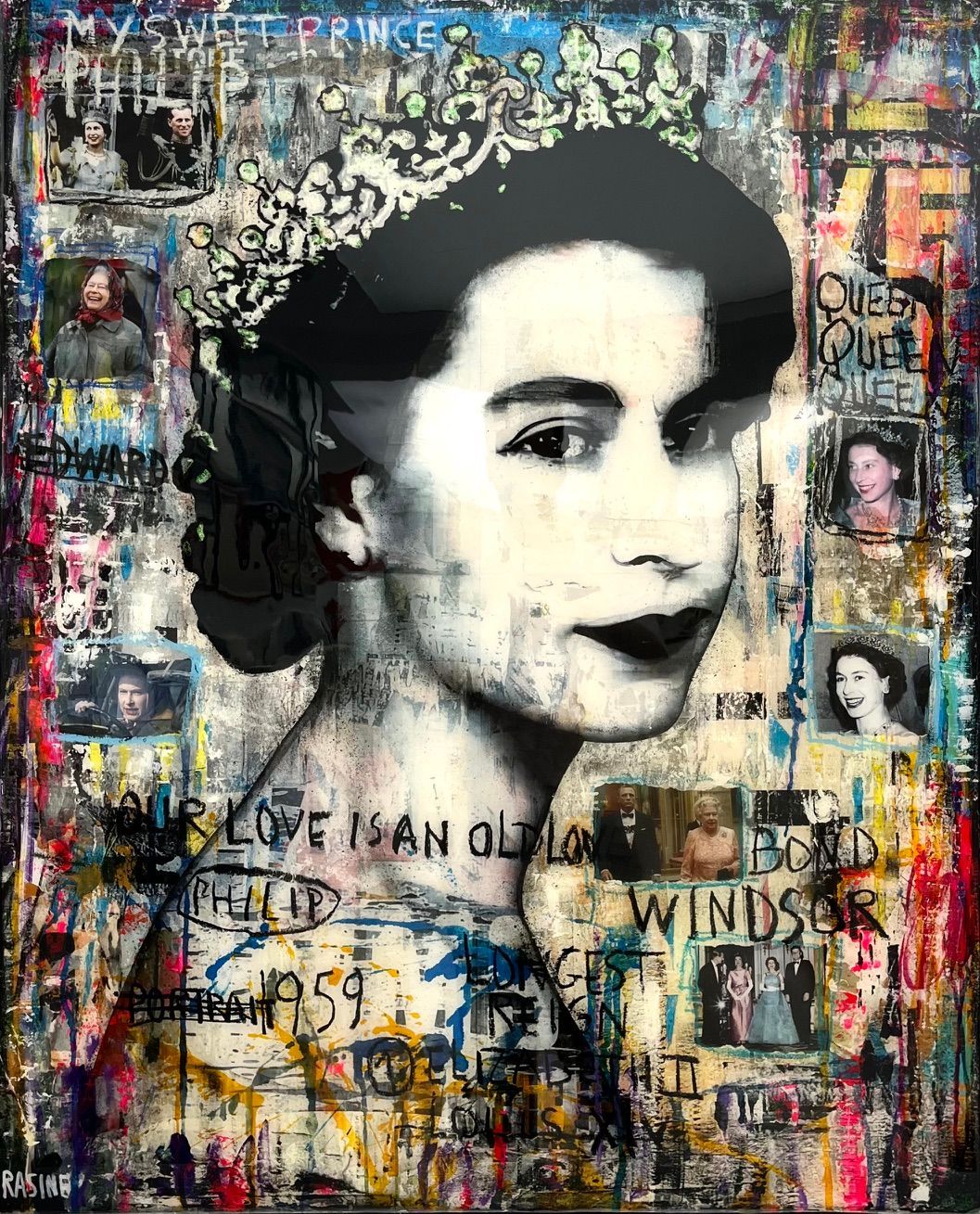 Tableau de THIERRY RASINE a pour titre My sweet Prince style street pop art dim : THIERRY RASINEprix:1400