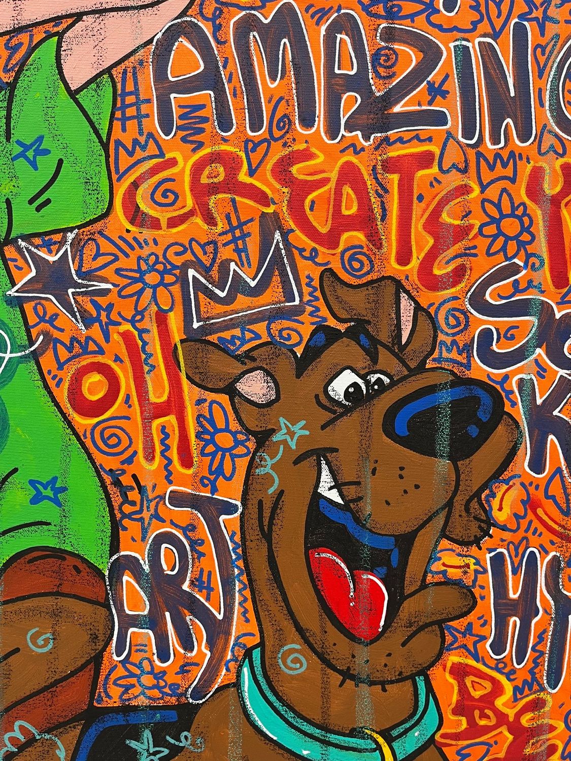 Tableau de RICO SAB a pour titre No Fear, No Limits style street pop art, street art dim : RICO SABprix:800