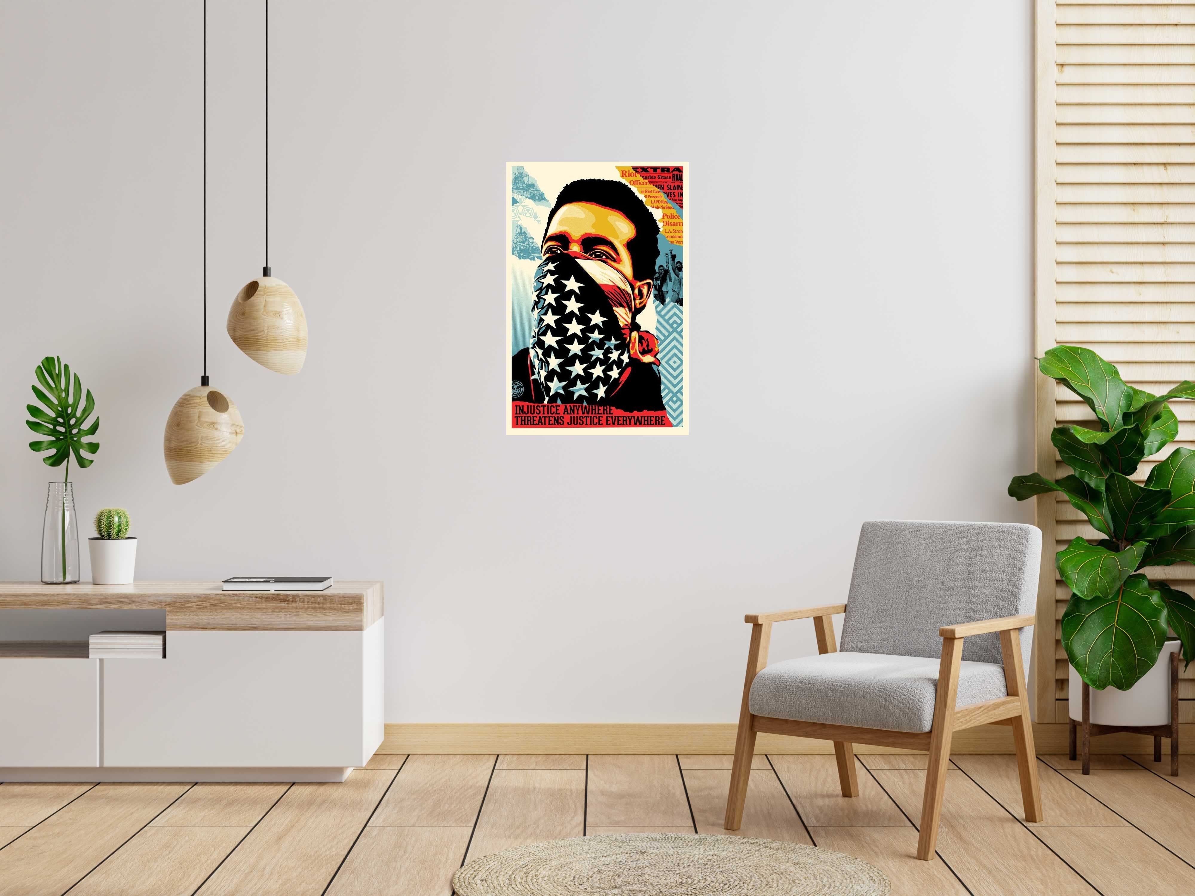 Editions d'art de OBEY : SHEPARD FAIREY a pour titre AMERICAN RAGE style street art, graphique dim : OBEY : SHEPARD FAIREY prix:140