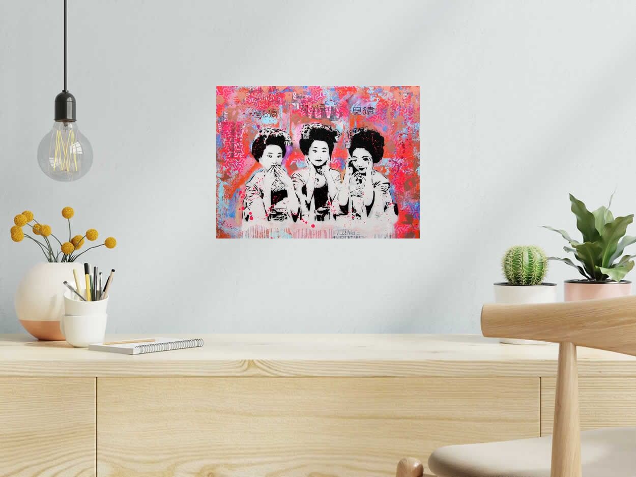 Editions d'art de SARA CHELOU a pour titre MAIKO style street pop art, street art dim : SARA CHELOUprix:70