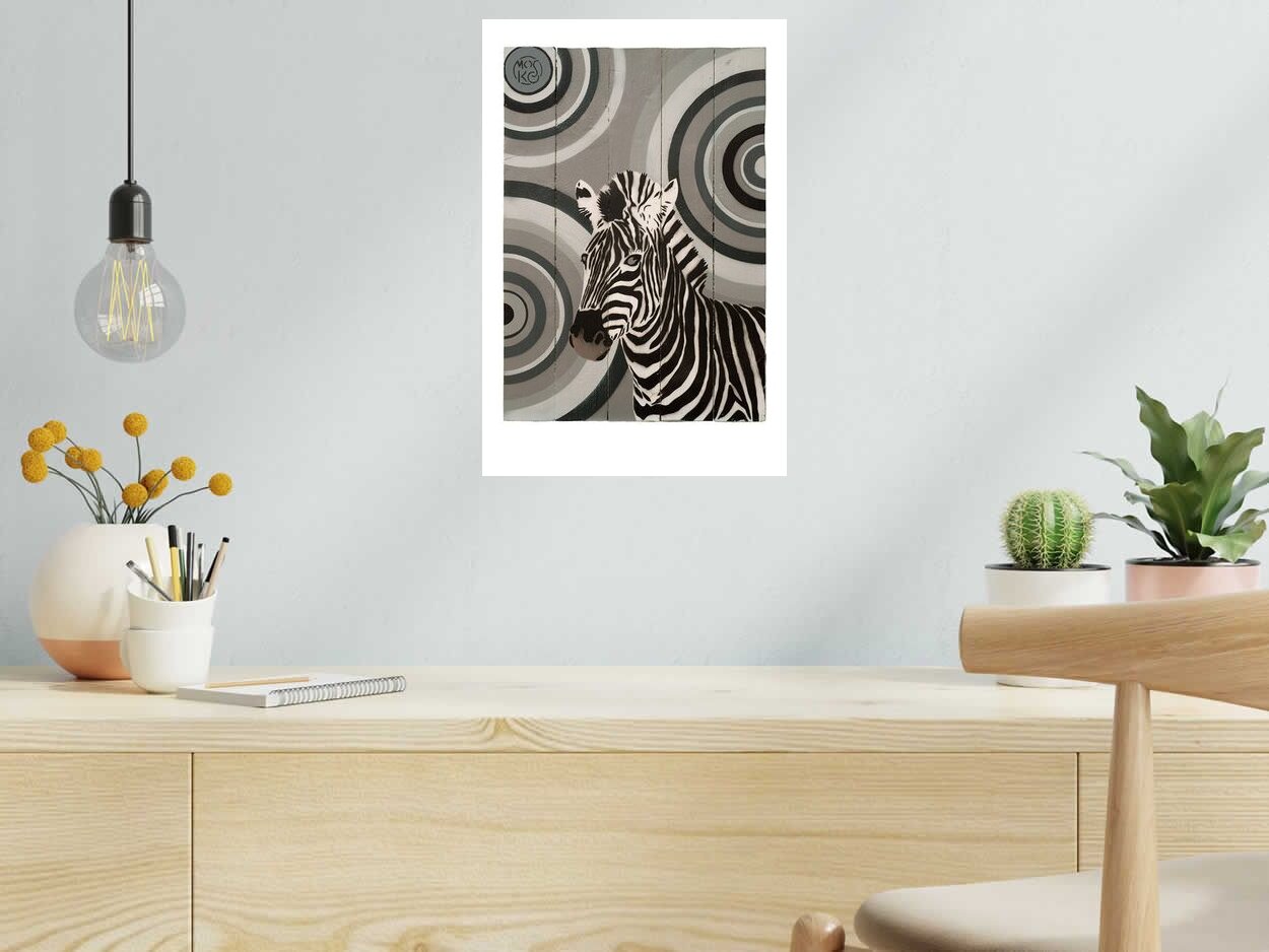 Editions d'art de MOSKO a pour titre ZEBRE style street art dim : MOSKOprix:75
