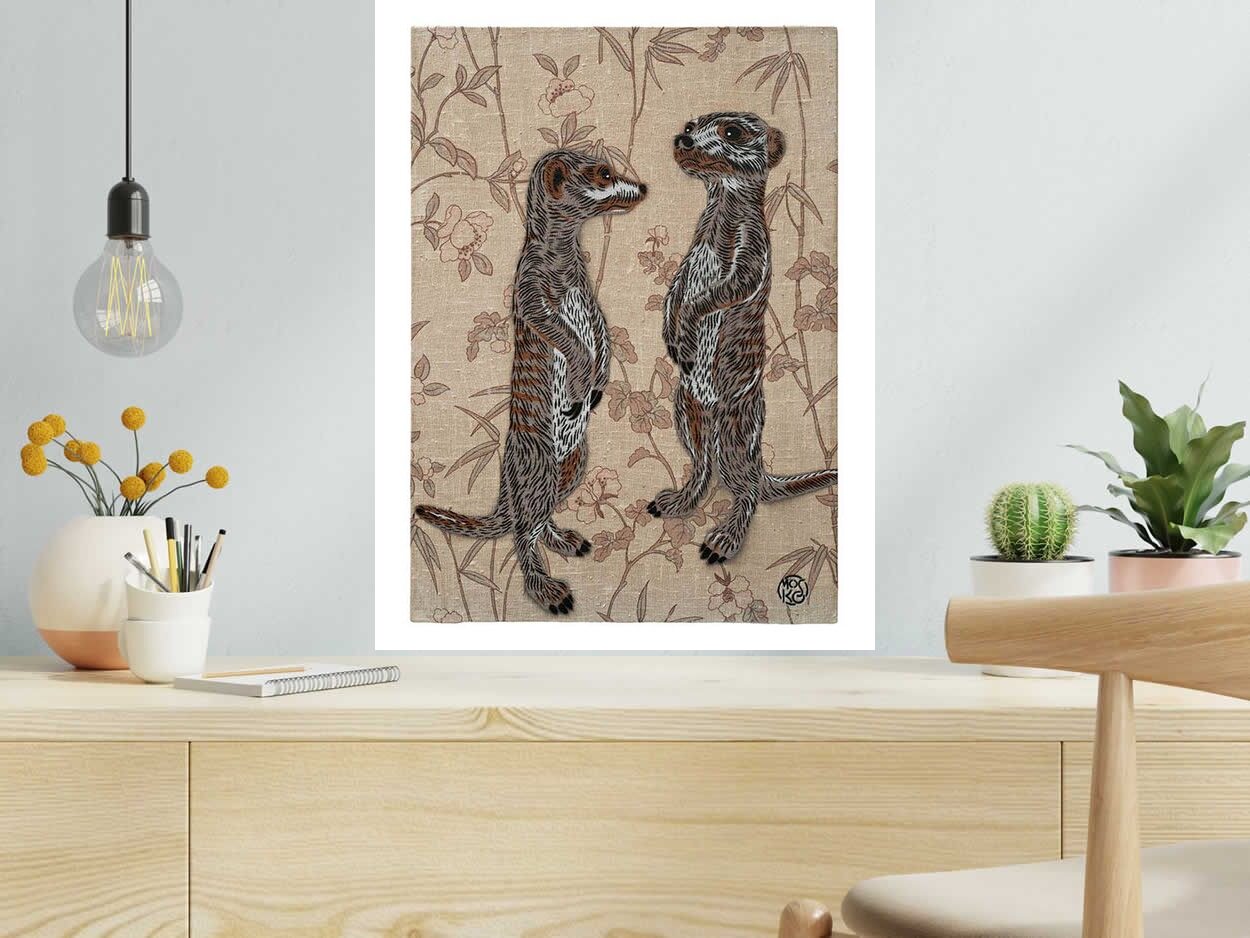 Editions d'art de MOSKO a pour titre SURICATES style street art dim : MOSKOprix:250