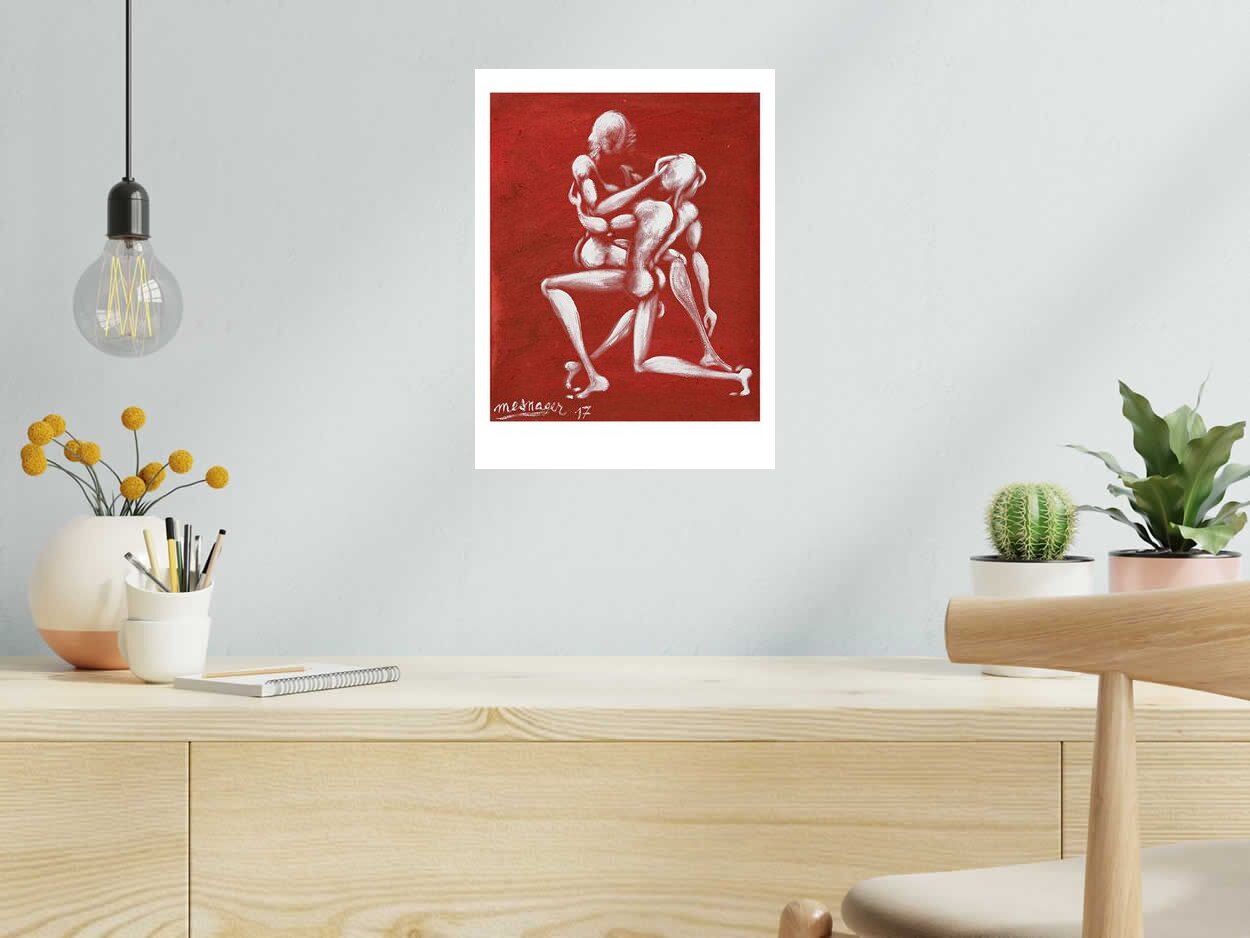 Editions d'art de JEROME MESNAGER a pour titre COUPLE style street art dim : JEROME MESNAGERprix:95