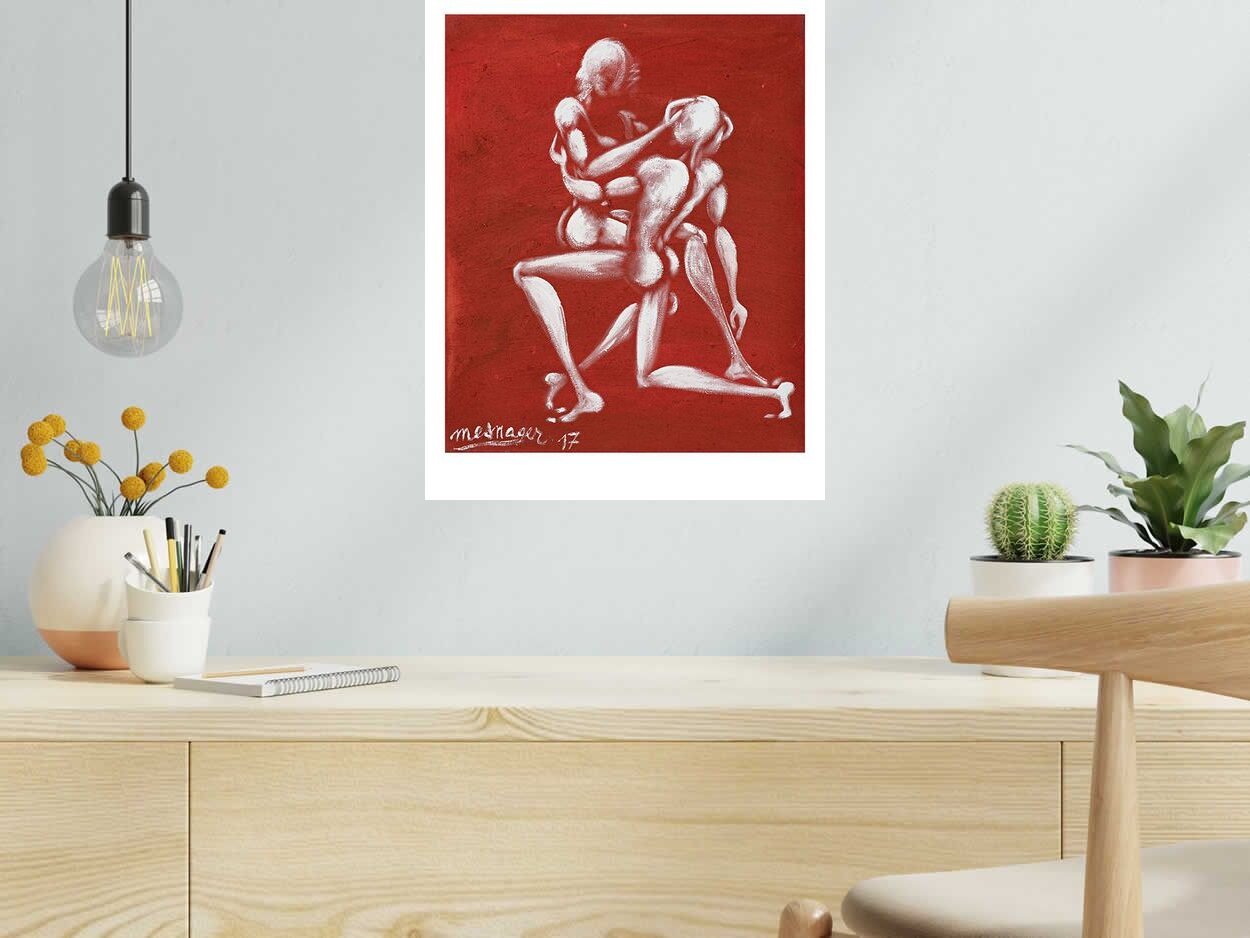 Editions d'art de JEROME MESNAGER a pour titre COUPLE style street art dim : JEROME MESNAGERprix:160
