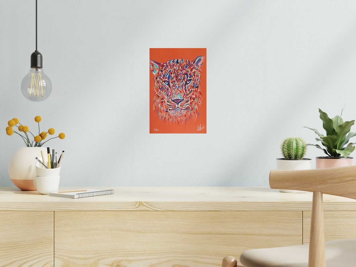 Editions d'art de MOX a pour titre LIONNE ORANGE style figuratif dim : MOXprix:40