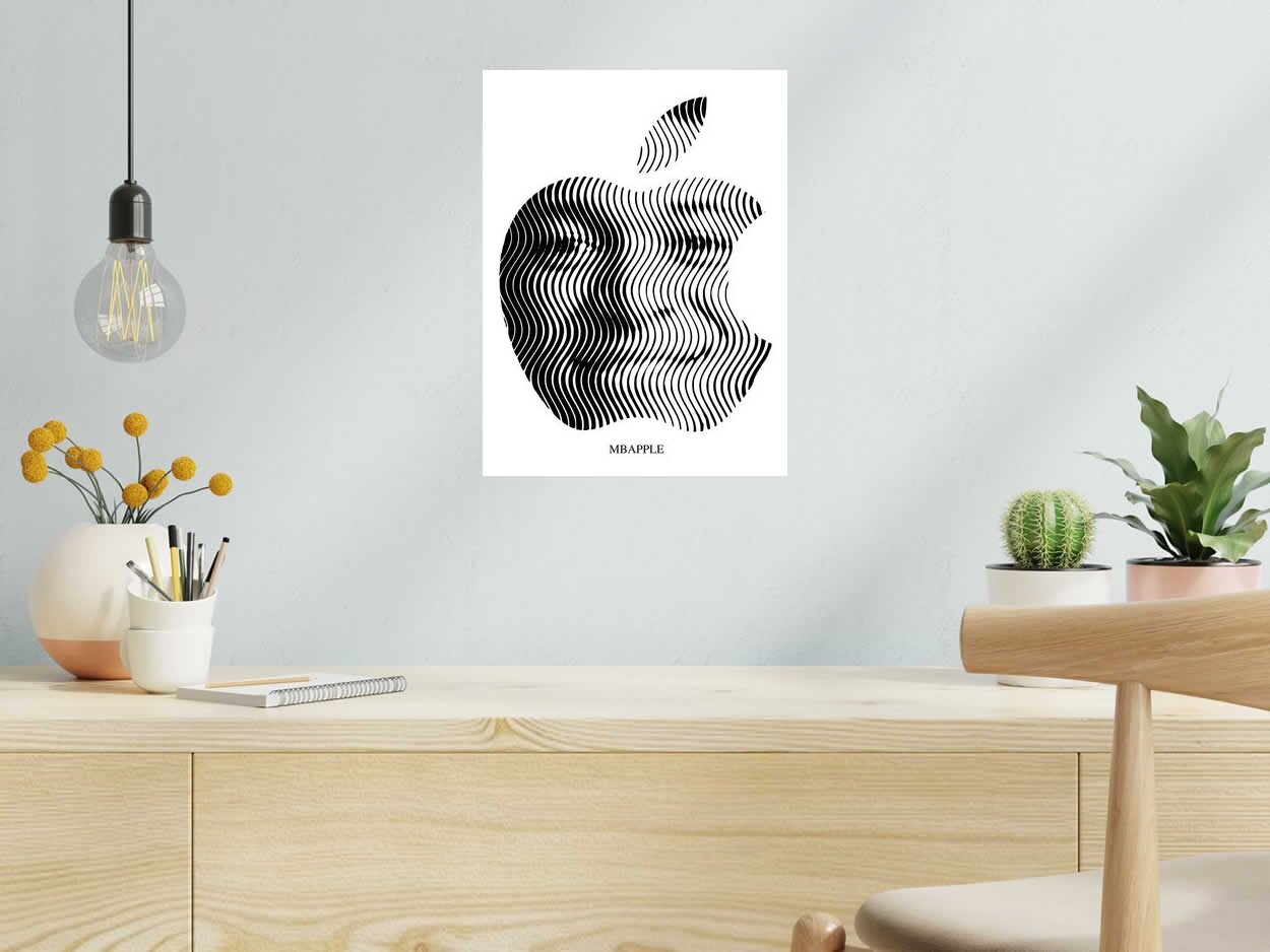 Editions d'art de WAWAPOD a pour titre MBAPPLE style street pop art, graphique dim : WAWAPODprix:50