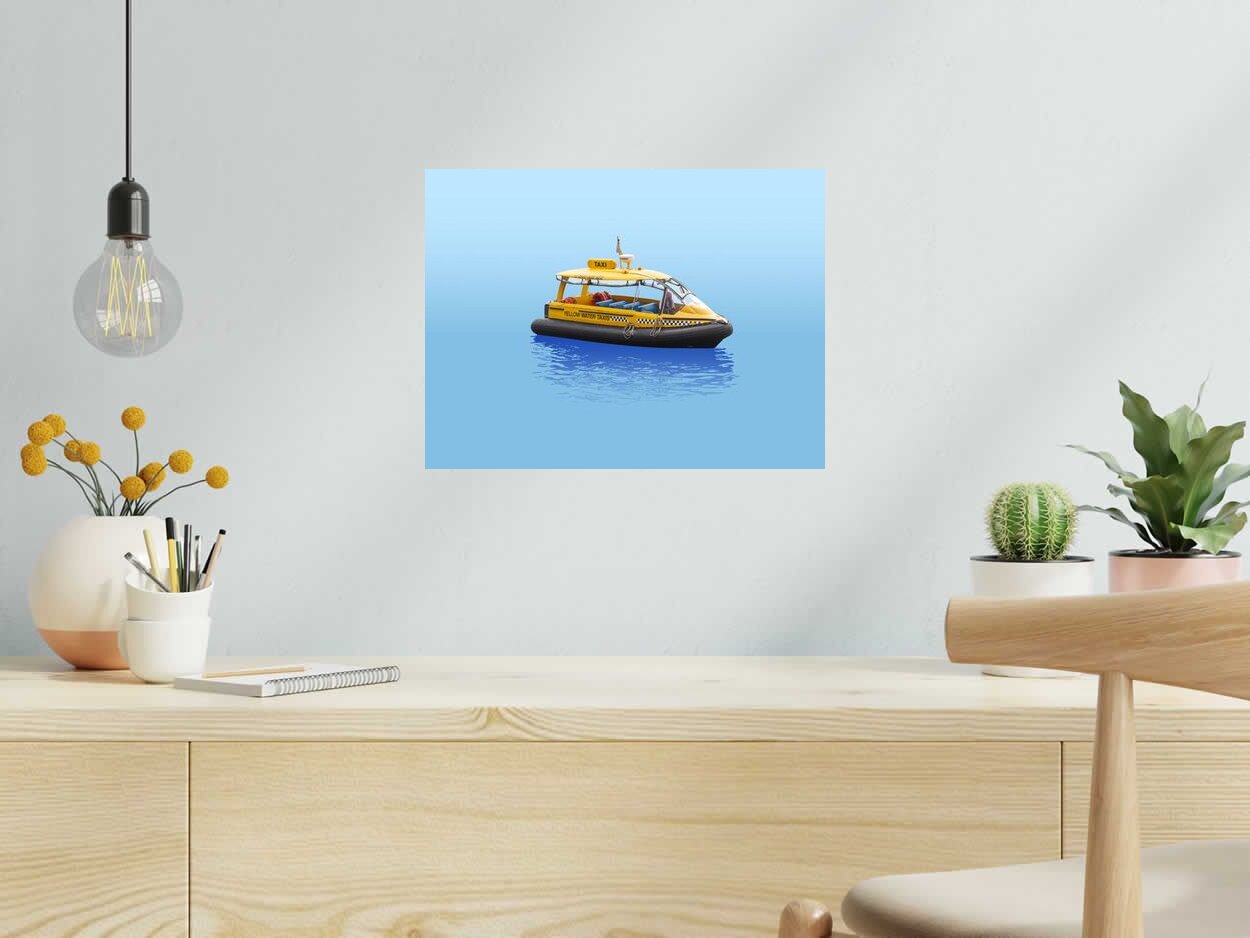 Editions d'art de GILLES INVERNIZZI a pour titre LE TAXI BATEAU style figuratif, graphique dim : GILLES INVERNIZZIprix:70