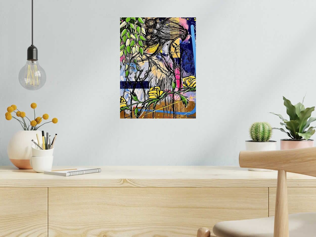 Editions d'art de ONIZBAR a pour titre SECRET GARDEN style street pop art dim : ONIZBARprix:70