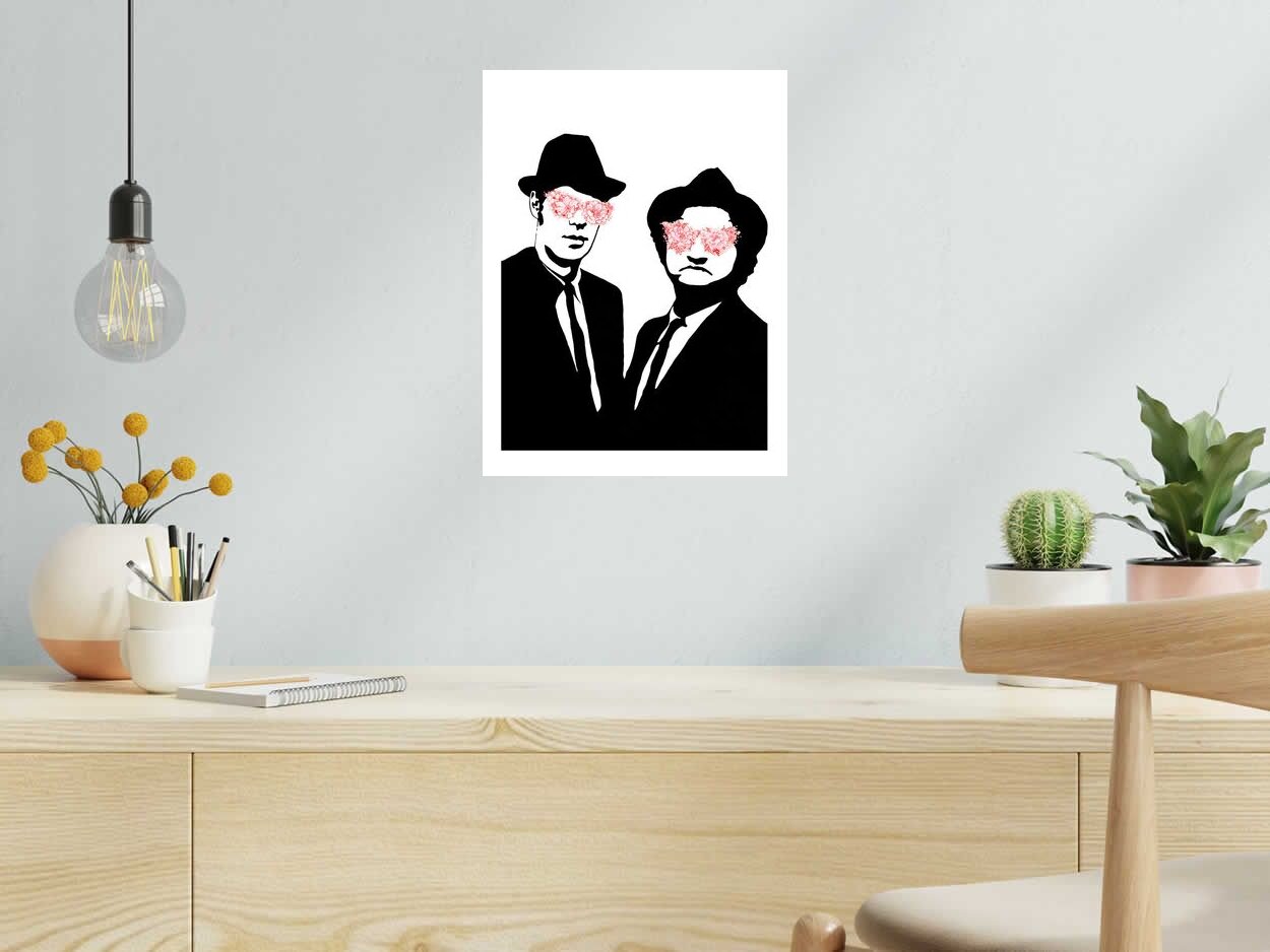 Editions d'art de CAMILLE POLI a pour titre BLUES BROTHERS style figuratif, graphique dim : CAMILLE POLIprix:90